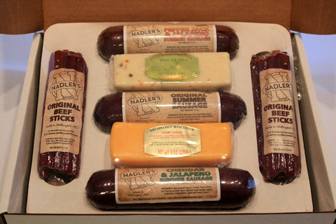 Nadler's Meats A Bit of Everything (Summer Sausage, Beef Sticks, and Cheese Box)