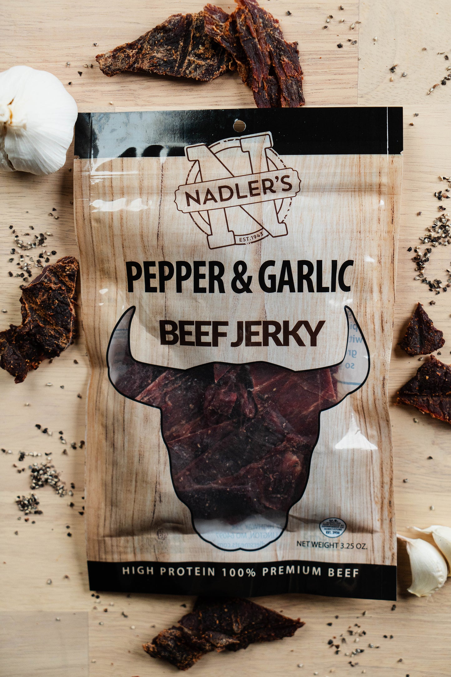 Beef Cracked Pepper & Garlic Jerky