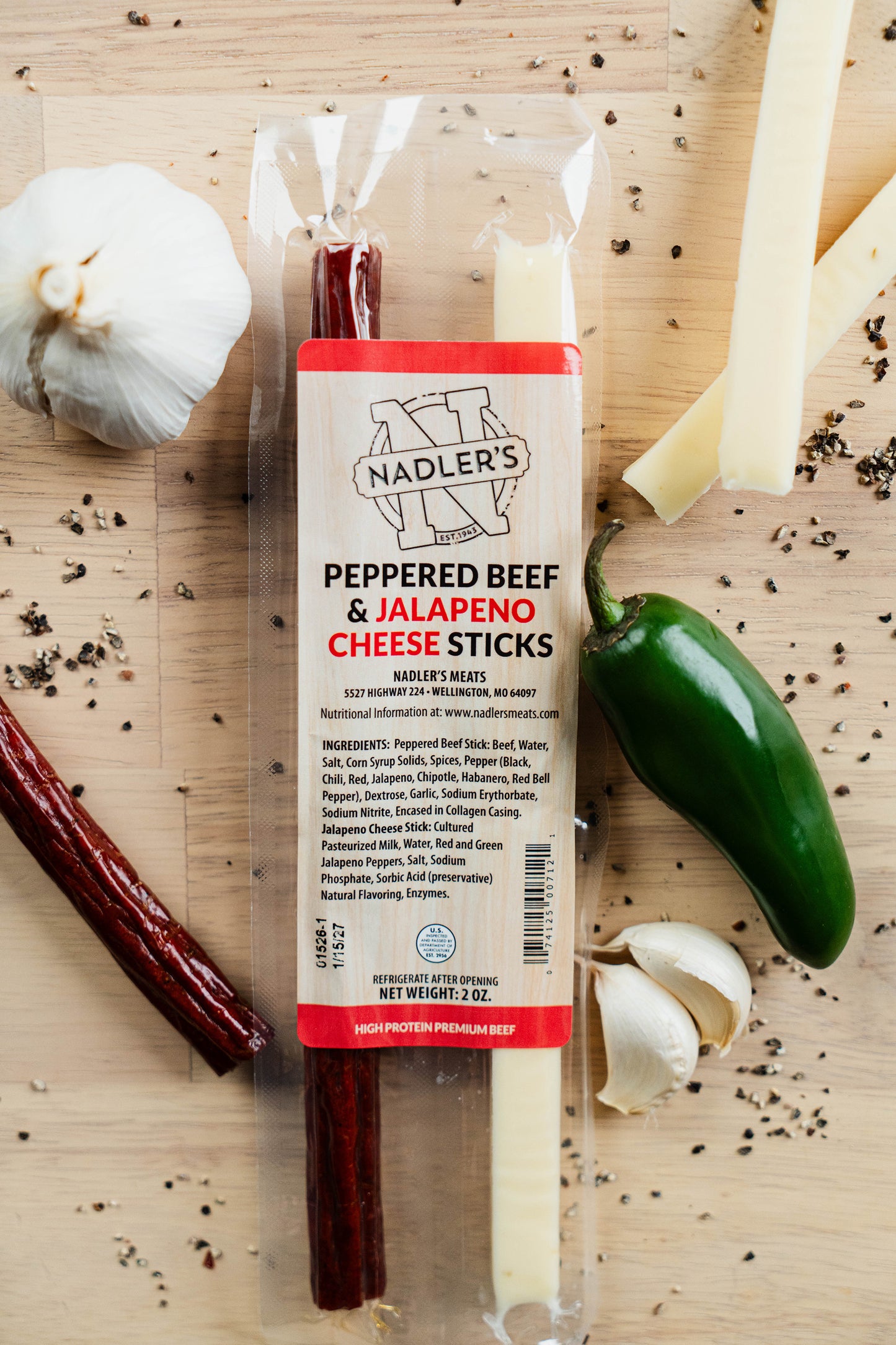 Beef Peppered and Jalapeno Cheese Sticks