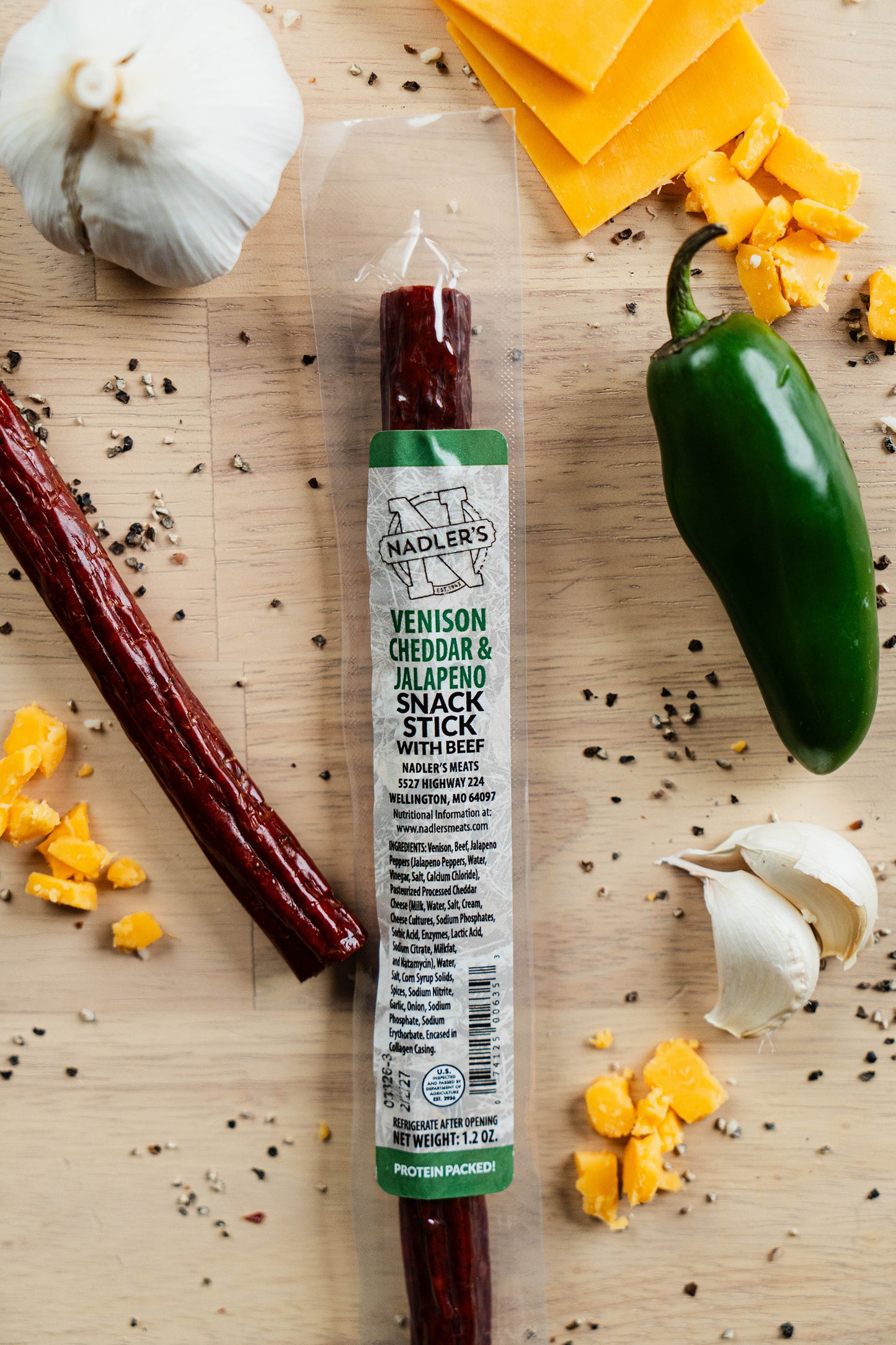 Venison Cheddar & Jalapeno Snack Sticks