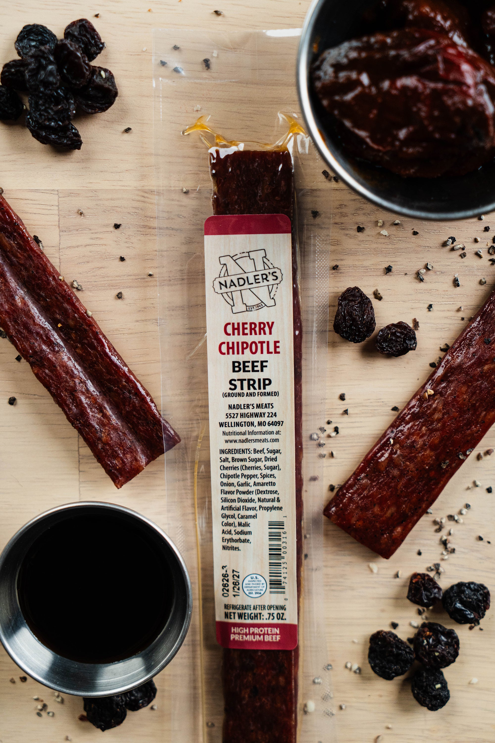 Beef Cherry Chipotle Jerky Strips – Nadler's Meats