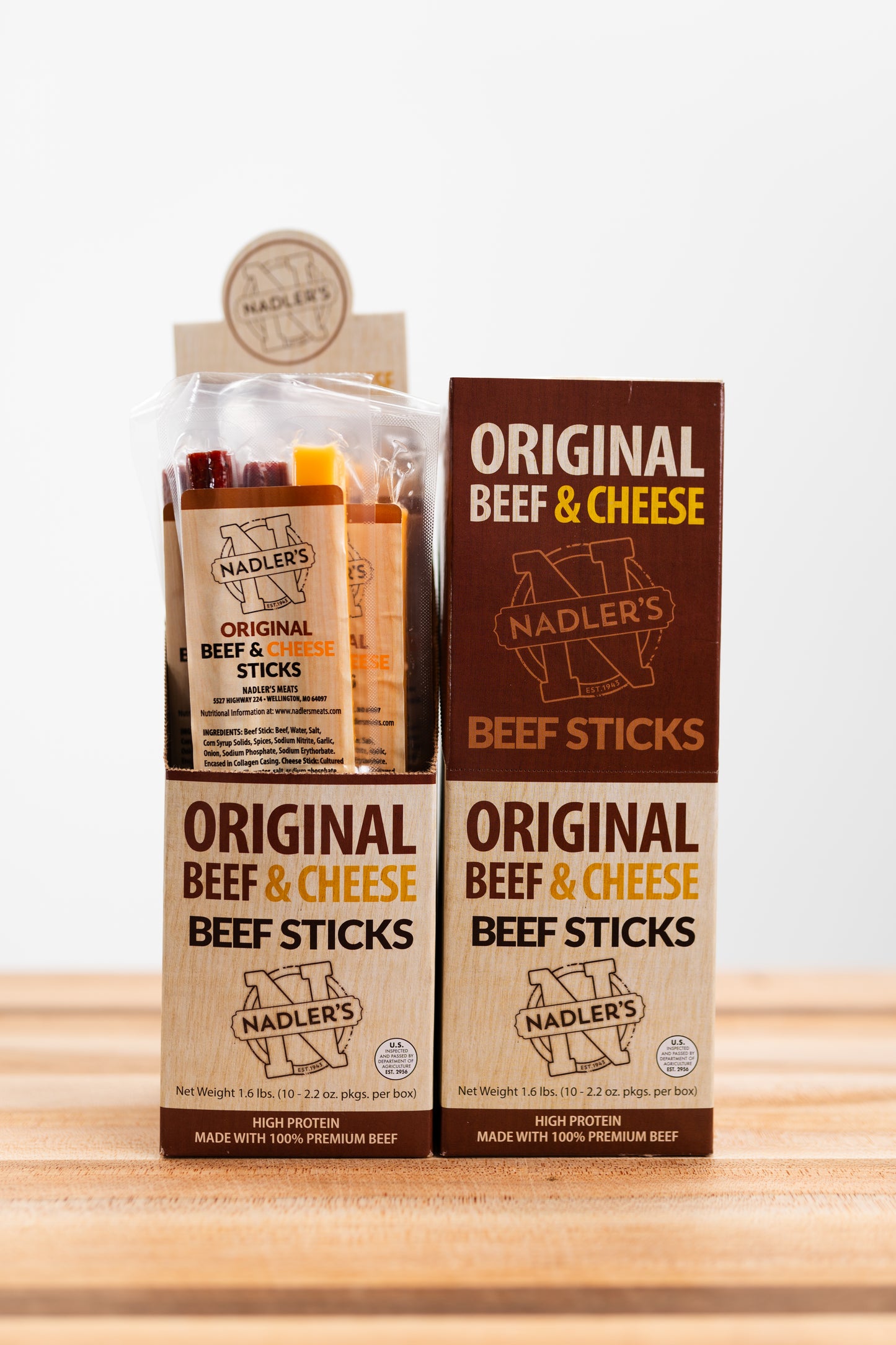 Beef Original & Cheddar Cheese Sticks - Nadler's Meats