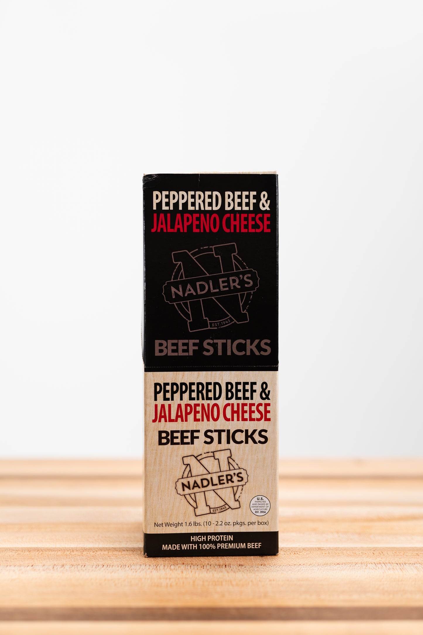 Beef Peppered and Jalapeno Cheese Sticks - Nadler's Meats