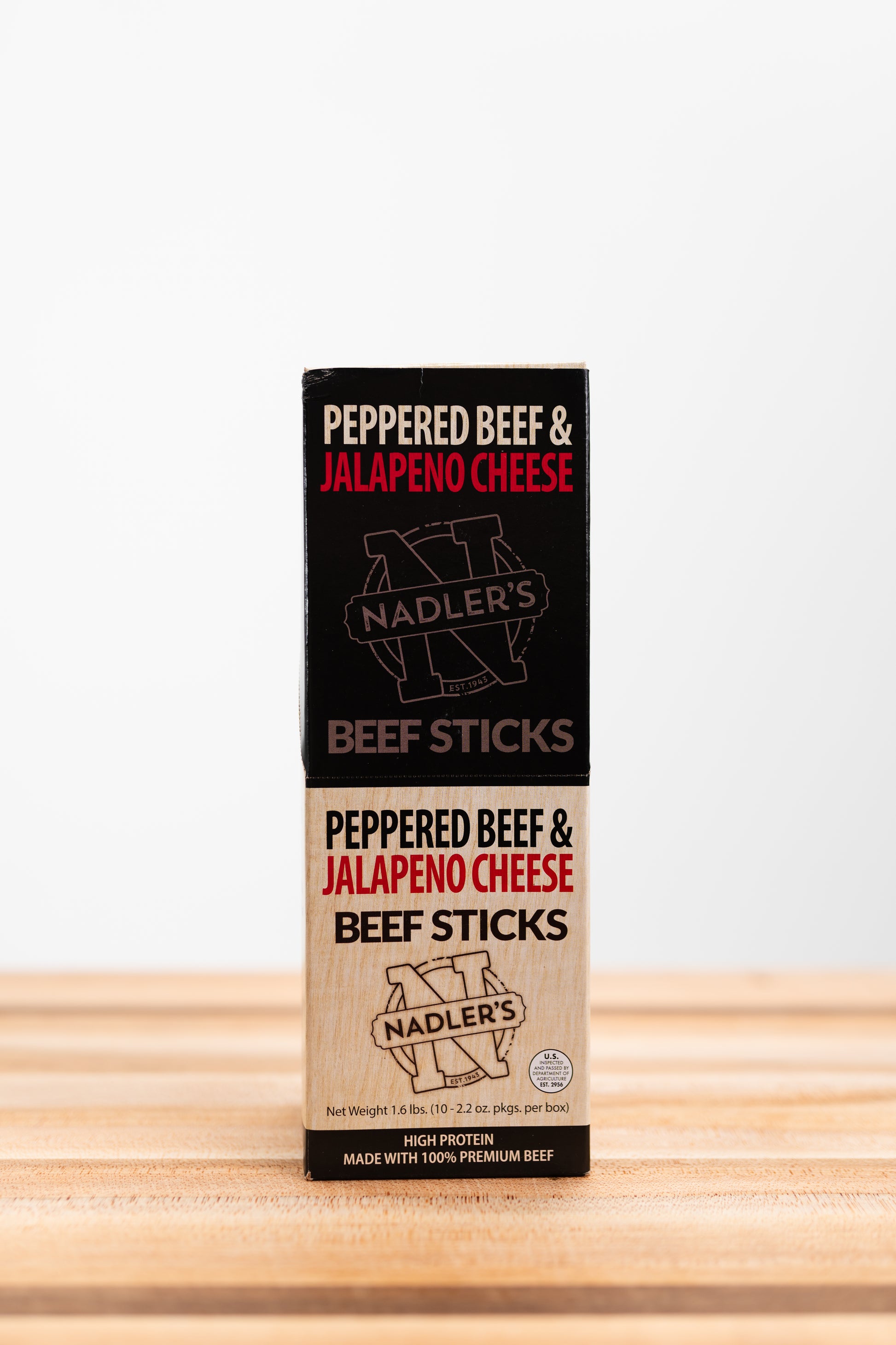 Beef Peppered and Jalapeno Cheese Sticks - Nadler's Meats