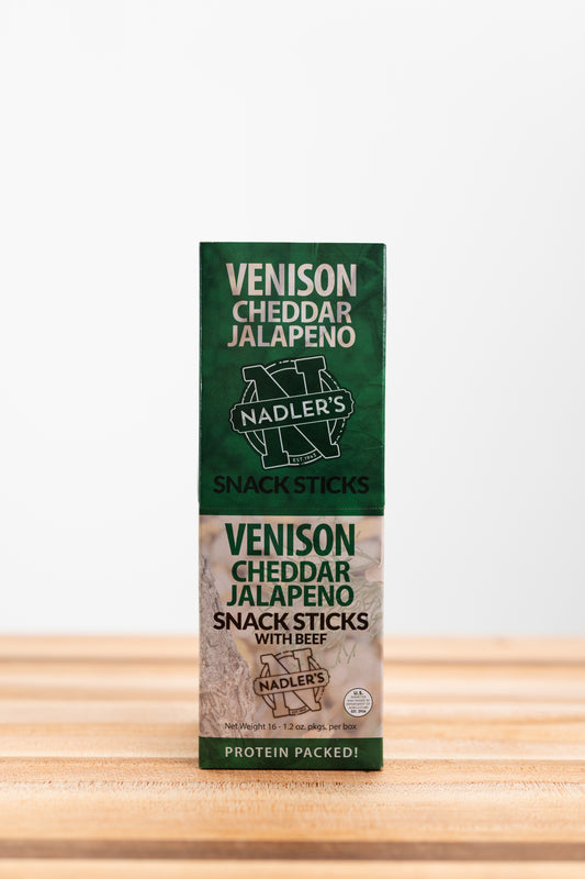 Venison Cheddar & Jalapeno Snack Sticks - Nadler's Meats
