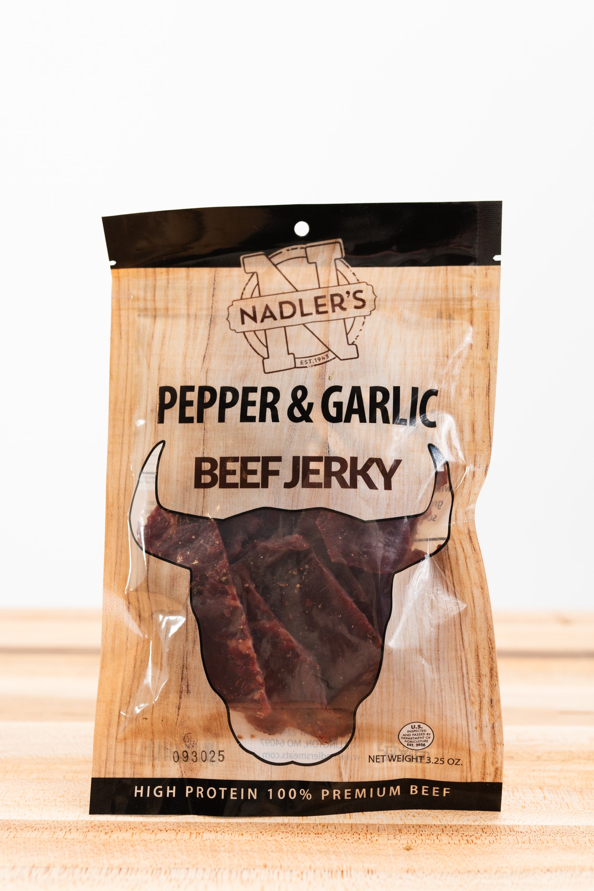 Beef Cracked Pepper & Garlic Jerky - Nadler's Meats