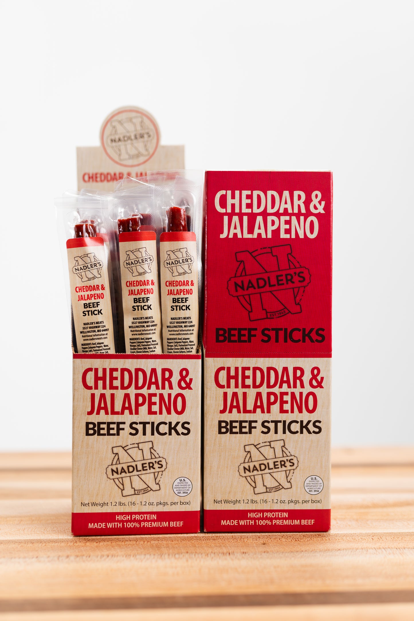 Beef Cheddar & Jalapeno Sticks - Nadler's Meats