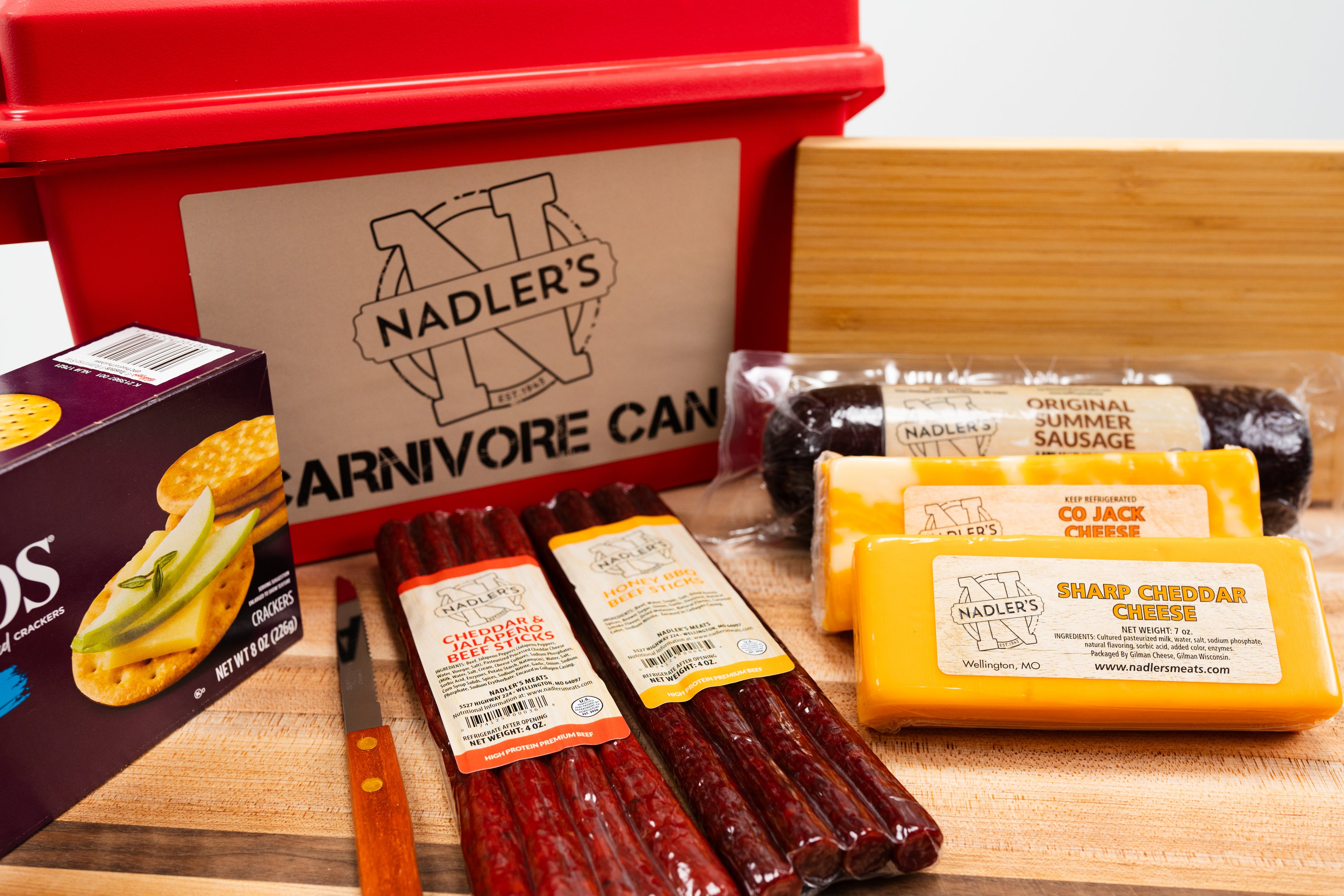 Jumbo Carnivore Can (Summer Sausage and Snack Stick Pack) - Nadler's Meats