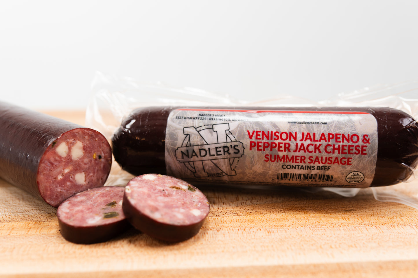 Venison Pepper Jack & Jalapeno Summer Sausage - Nadler's Meats