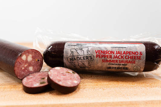 Venison Pepper Jack & Jalapeno Summer Sausage - Nadler's Meats