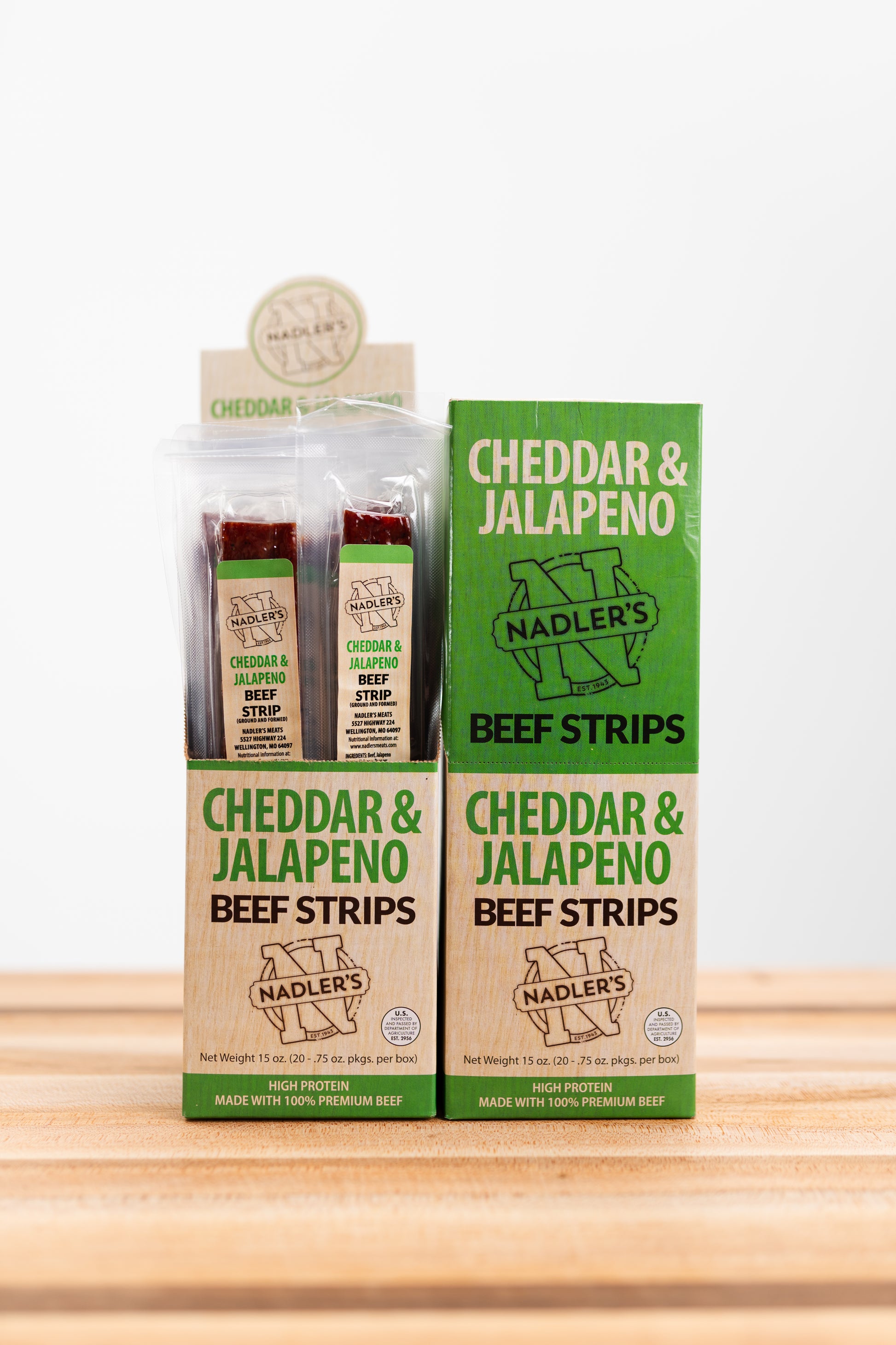 Beef Cheddar and Jalapeno Jerky Strips - Nadler's Meats