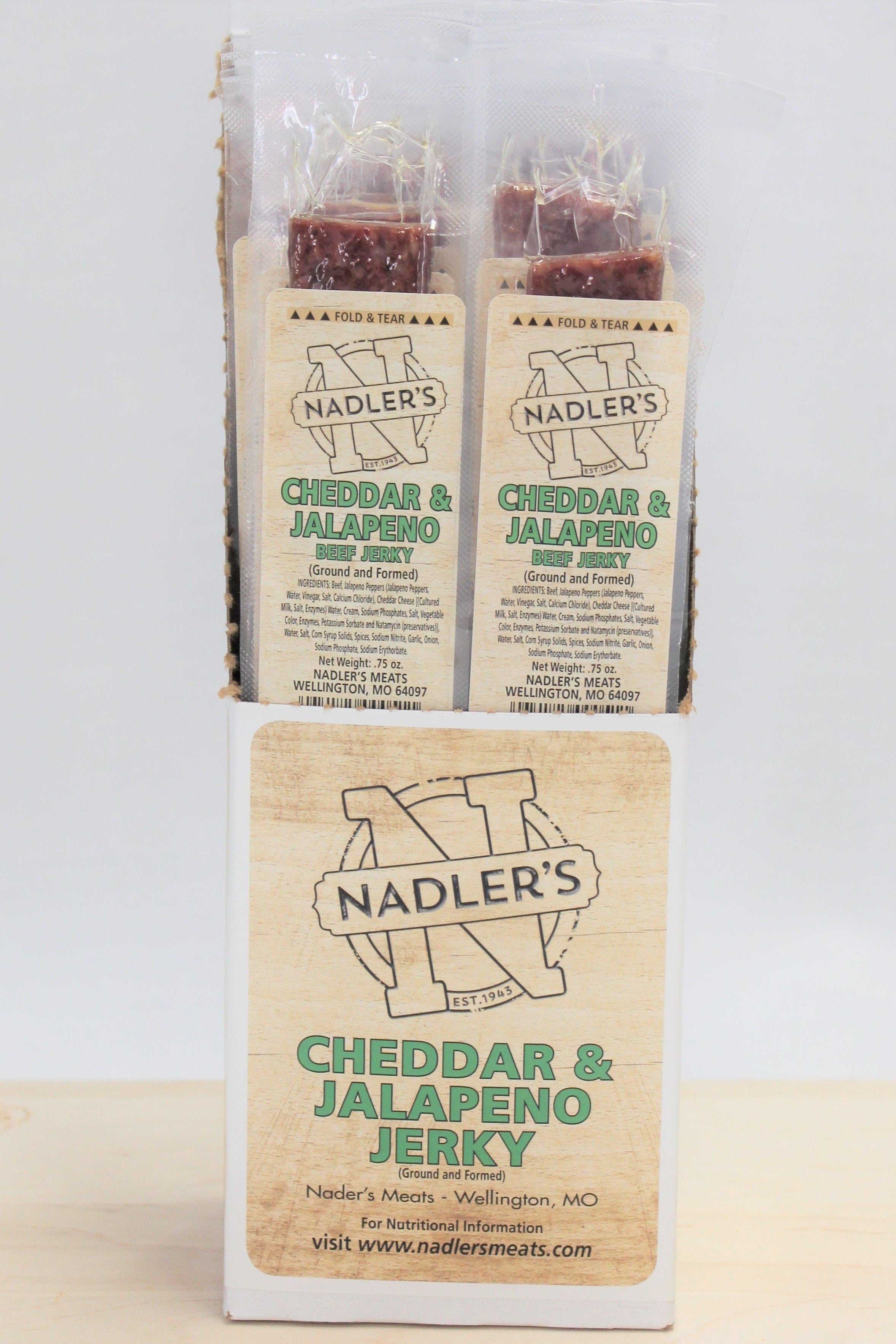 Cheddar and Jalapeno Beef Jerky Strips - Nadler's Meats
