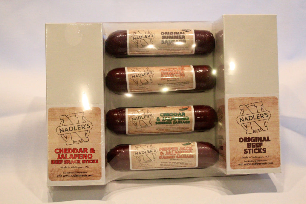 A Bit of Everything (Summer Sausage, Beef Sticks, and Cheese Box) -  Nadler's Meats